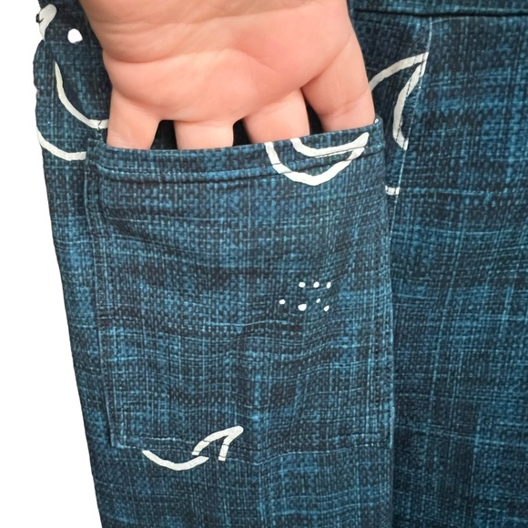 TL Clothing Full Length Leggings with Pockets Blue with Crescent Moons Size TC2 - Picture 5 of 5